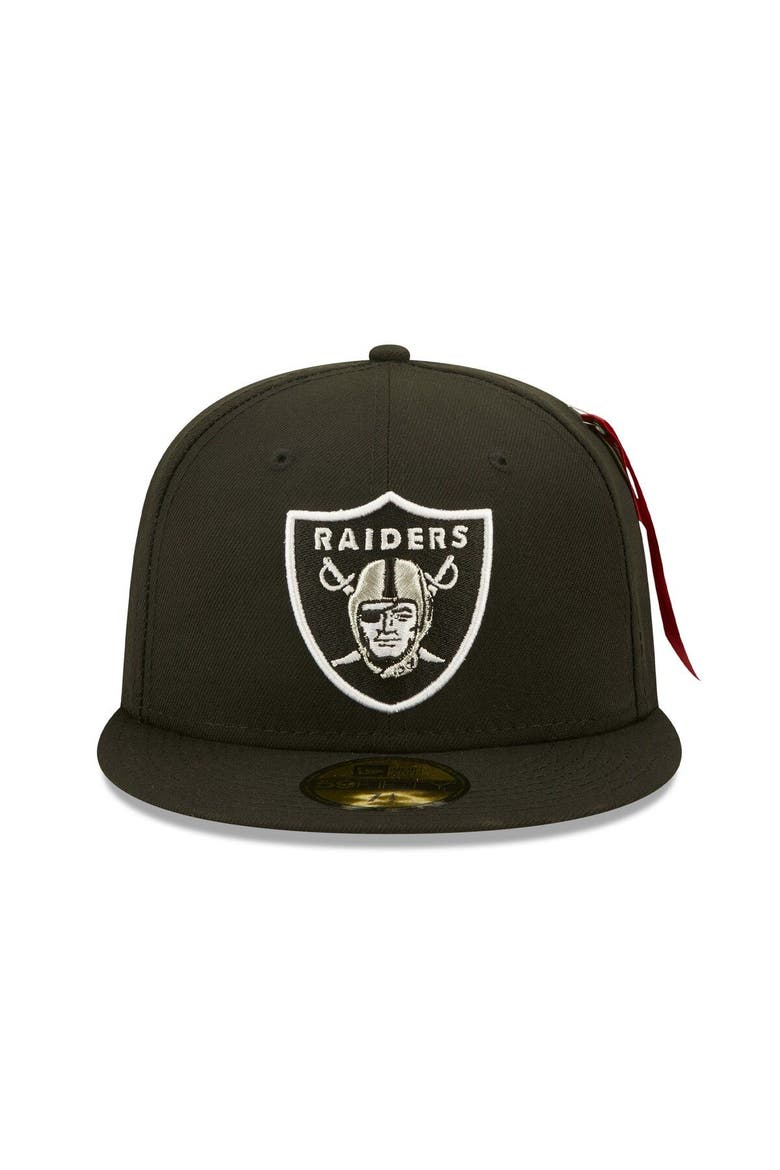 Men's New Era x Alpha Industries Black Las Vegas Raiders Alpha 59FIFTY Fitted Hat, Alternate, color, Black