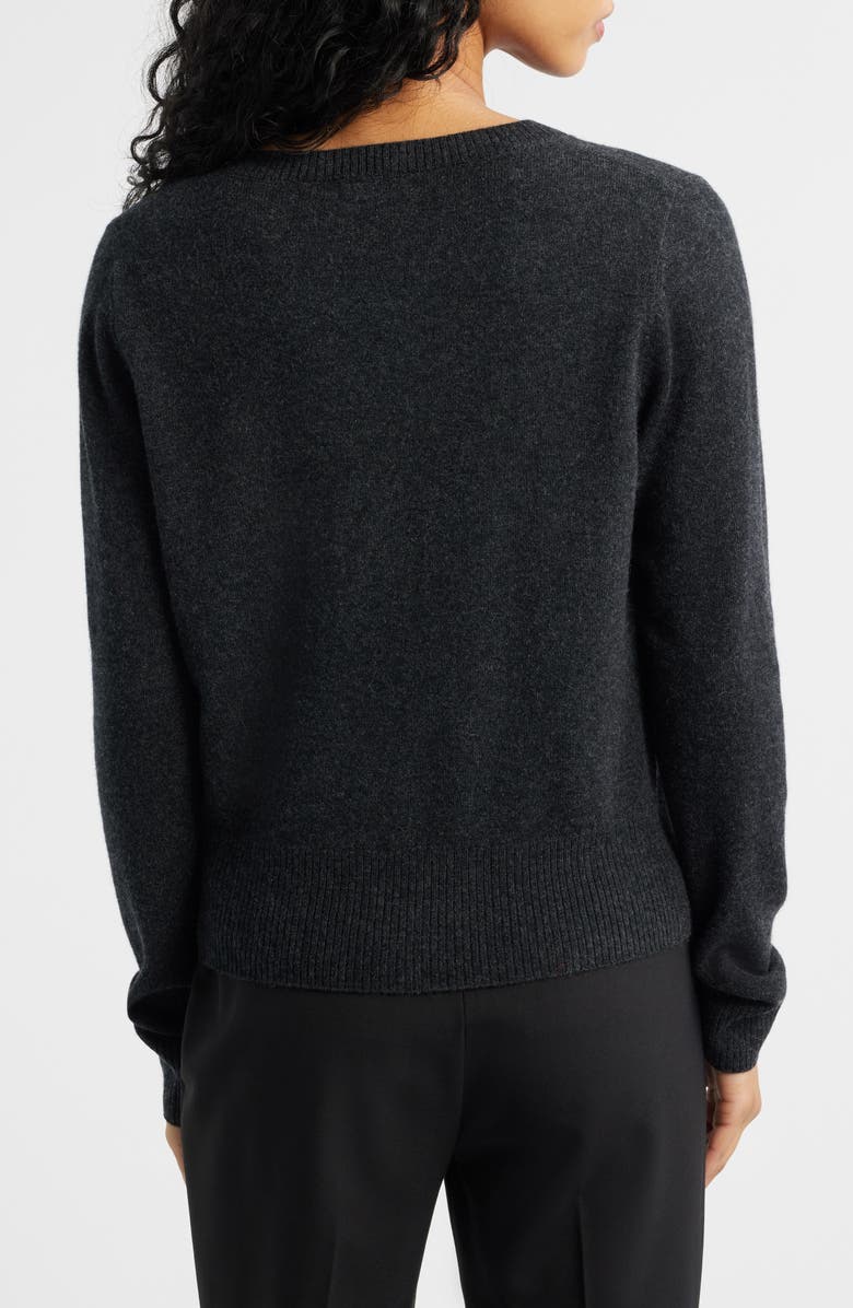 ARTLESS FOREVER Tove V-Neck Wool & Cashmere Sweater, Alternate, color, Charcoal