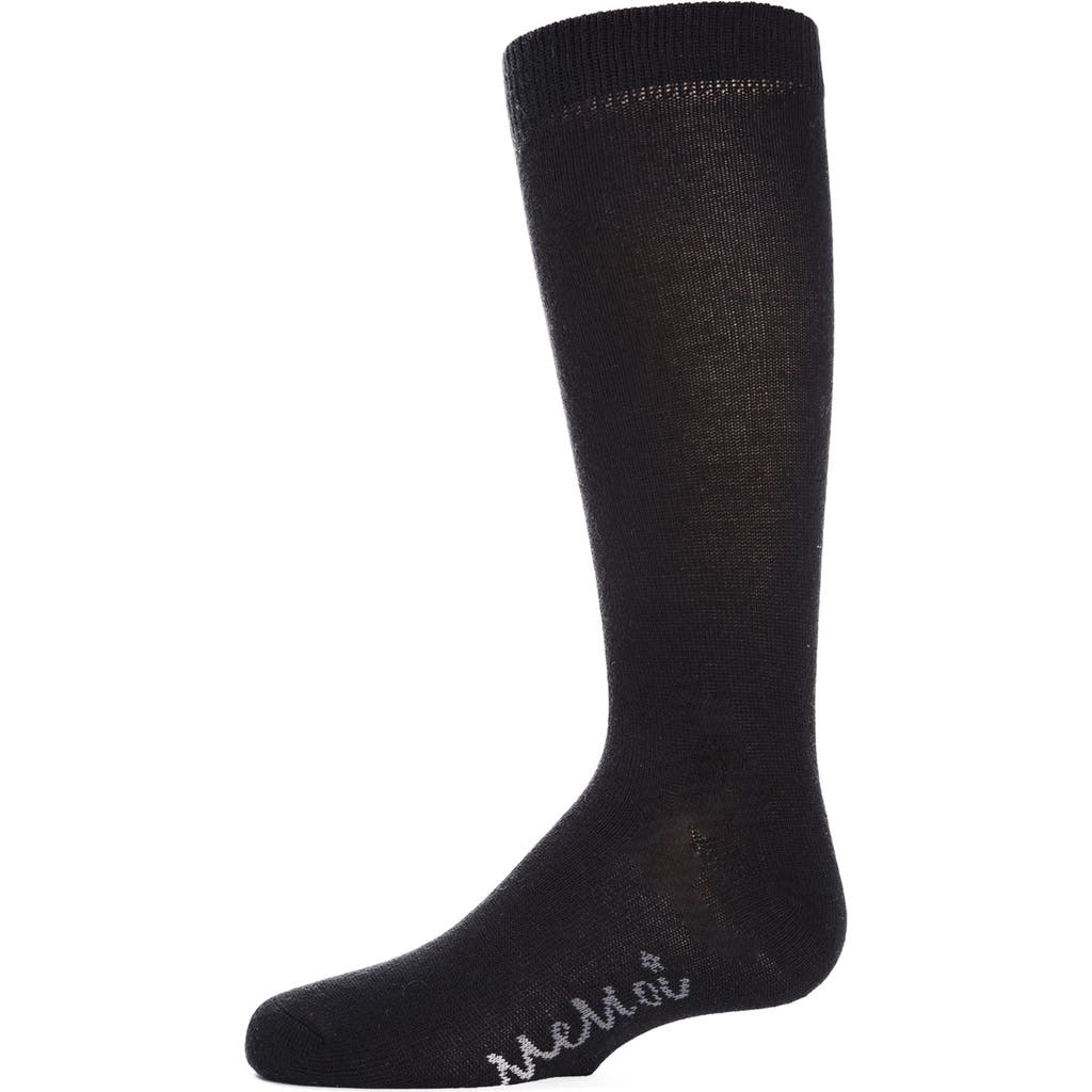 Memoi Babies' Ribbed Classic Solid-color Knee High Sock In Black