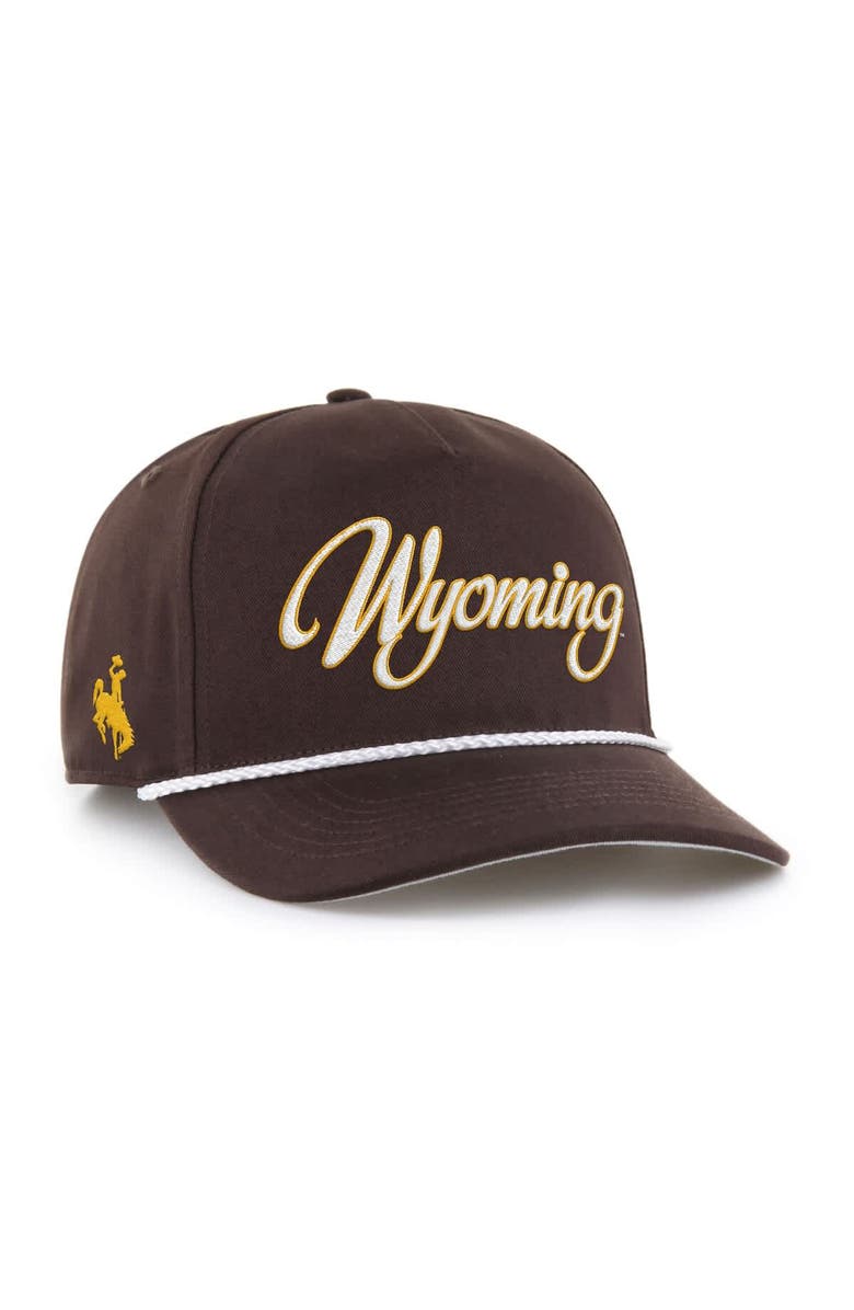 '47 Men's '47 Brown Wyoming Cowboys Overhand Hitch Adjustable Hat, Main, color, 