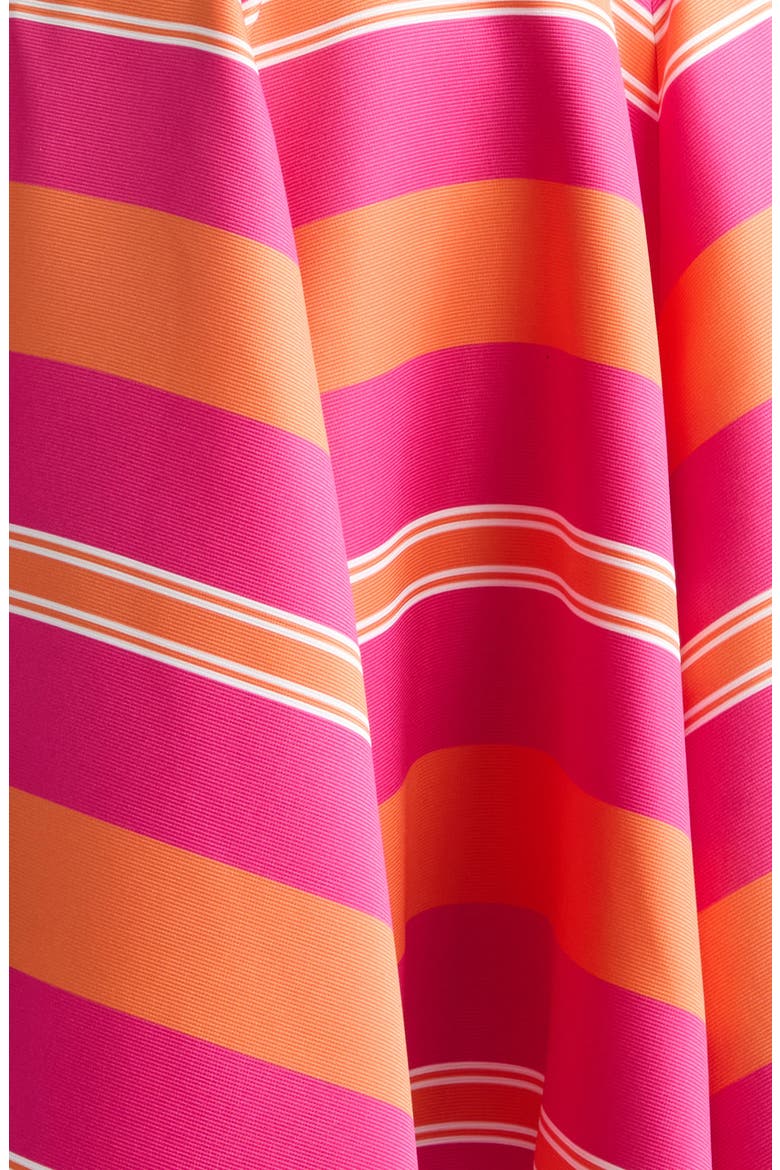 Mona Stripe Taffeta Faille Fit & Flare Minidress, Alternate, color, GRAPHIC STRIPE-HOT PINK ORANGE