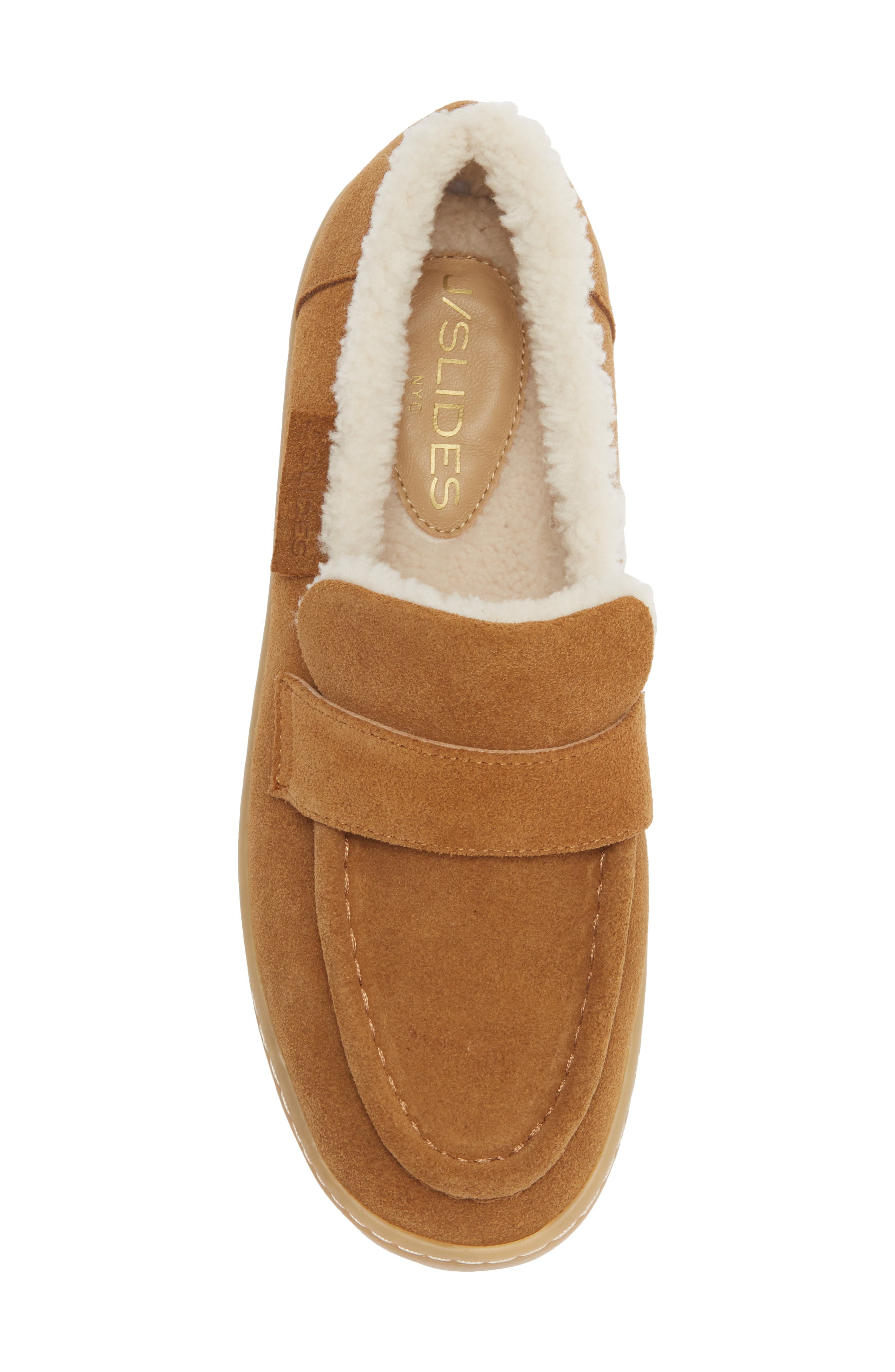 JSlides Hathor Faux Fur Lined Loafer, Alternate, color, Tan