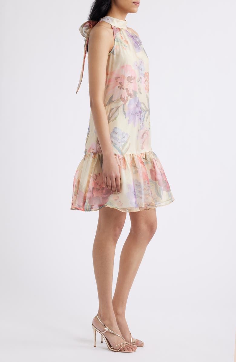 Vince Camuto Sleeveless Ruffle Hem Organza Dress, Alternate, color, Yellow