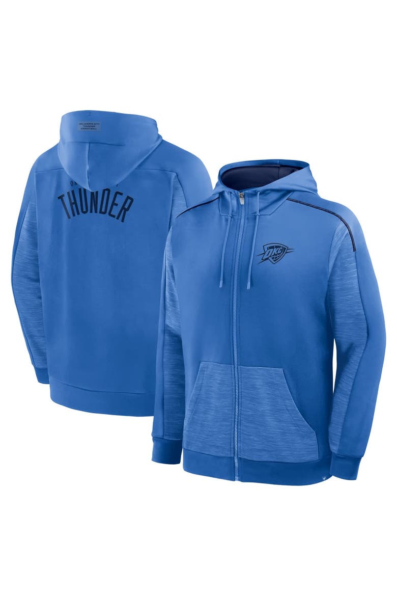 Men's Fanatics Blue Oklahoma City Thunder Back Door Cut Play Defender Full-Zip Hoodie, Main, color, Blue