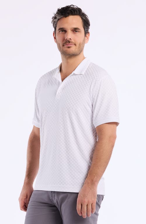 Robert Graham Aaron Checkered Knit Polo In White