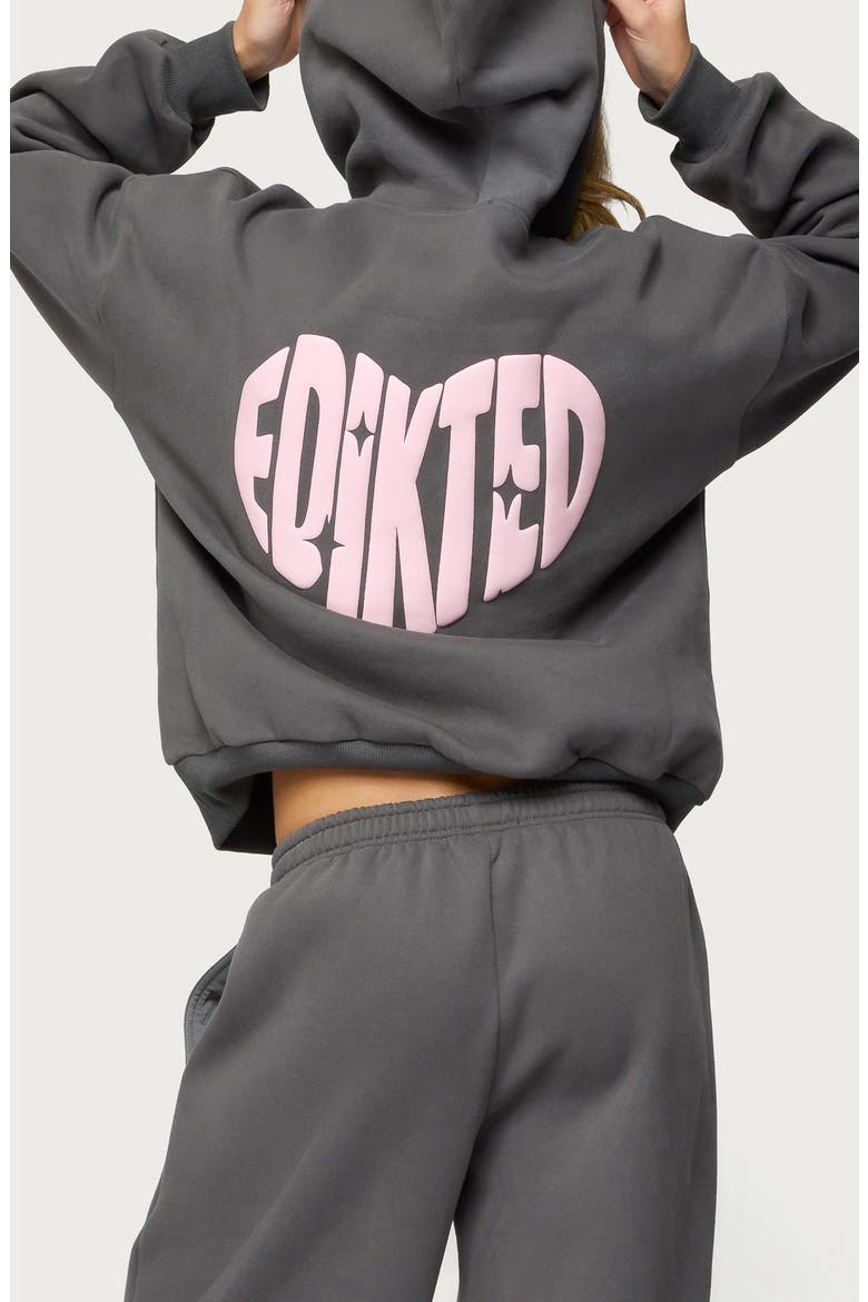 Major Love Fleece Logo Graphic Hoodie, Alternate, color, DARK-GRAY