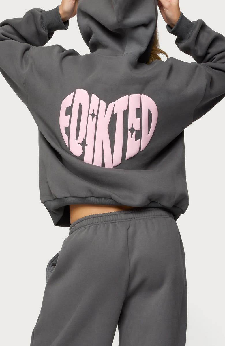 EDIKTED Major Love Fleece Logo Graphic Hoodie, Alternate, color, 