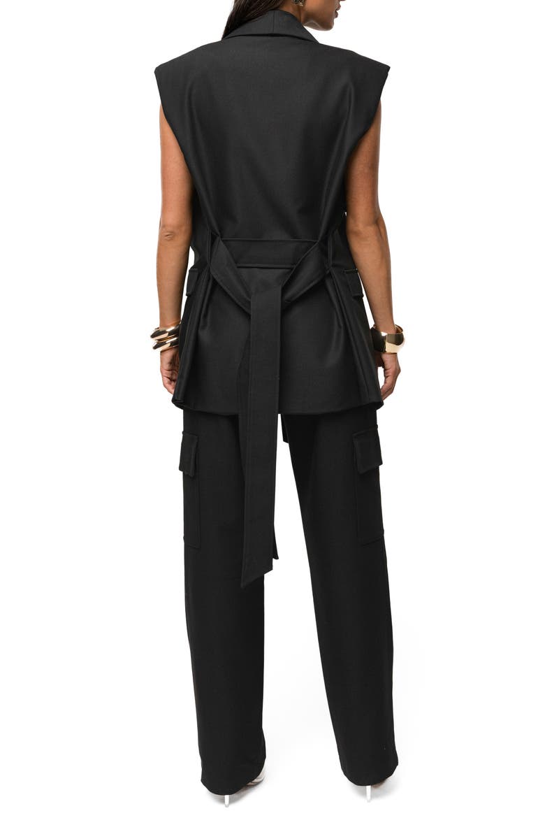 Jeanie Belted Vest, Alternate, color, BLACK