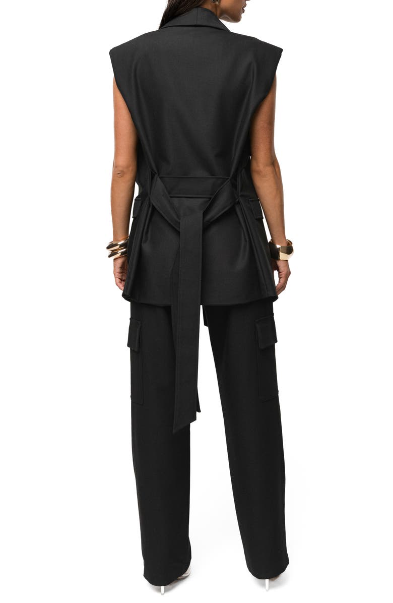 JLUXLABEL Jeanie Belted Vest, Alternate, color, Black