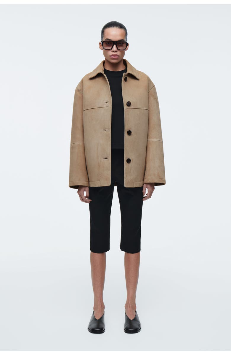 COS Cotton-Blend Capri Pants, Alternate, color, Black