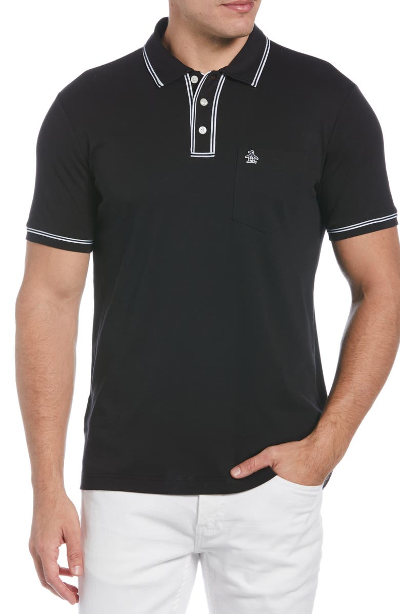 Original Penguin 3D Tipped Organic Cotton Pocket Polo, Main, color, 