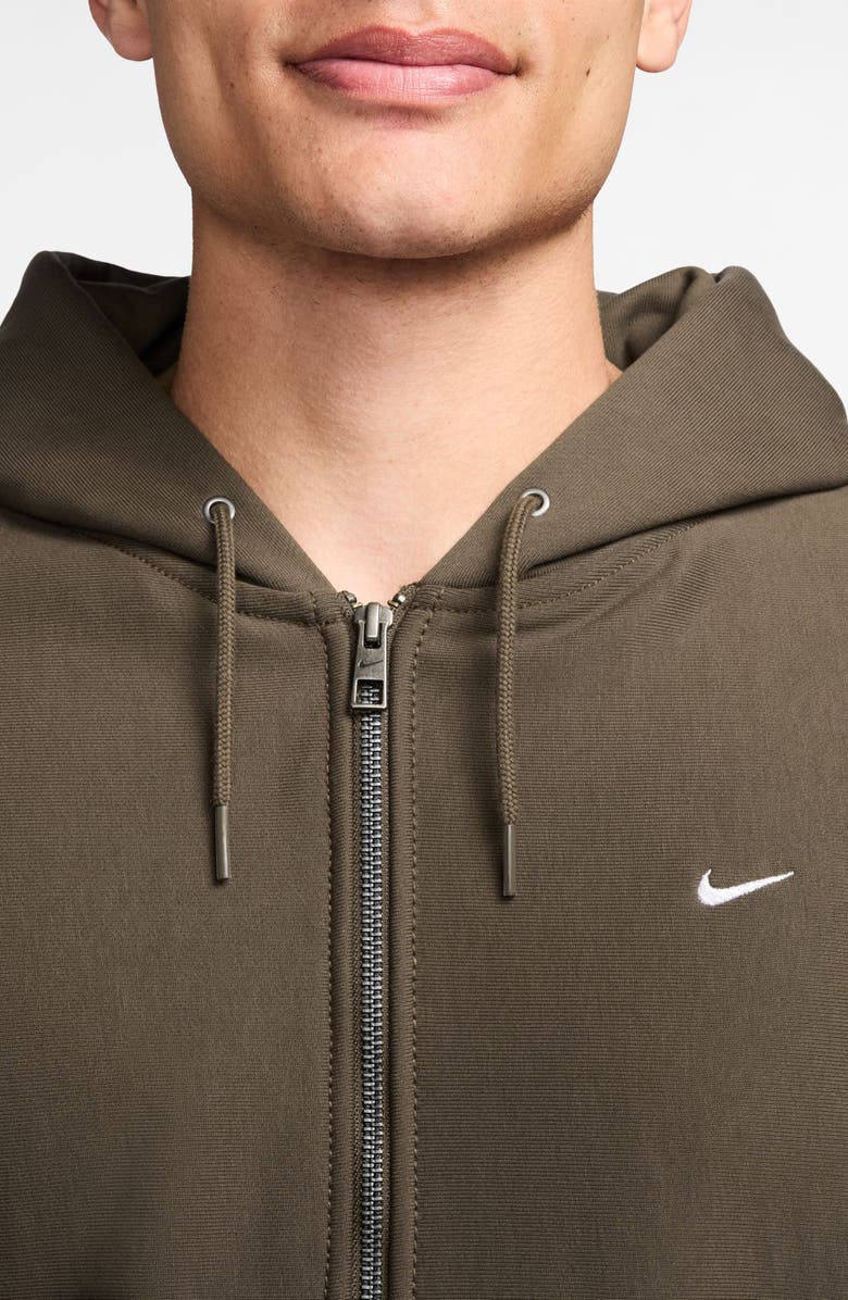 Nike Life Fleece Full Zip Hoodie, Alternate, color, Dark Hazel/ White