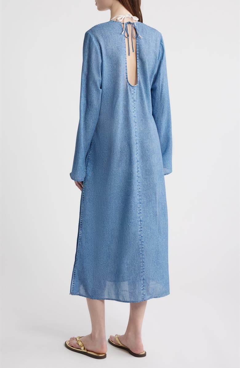 rag & bone rb Miramar Crinkle Long Sleeve Cover-Up Dress, Alternate, color, 