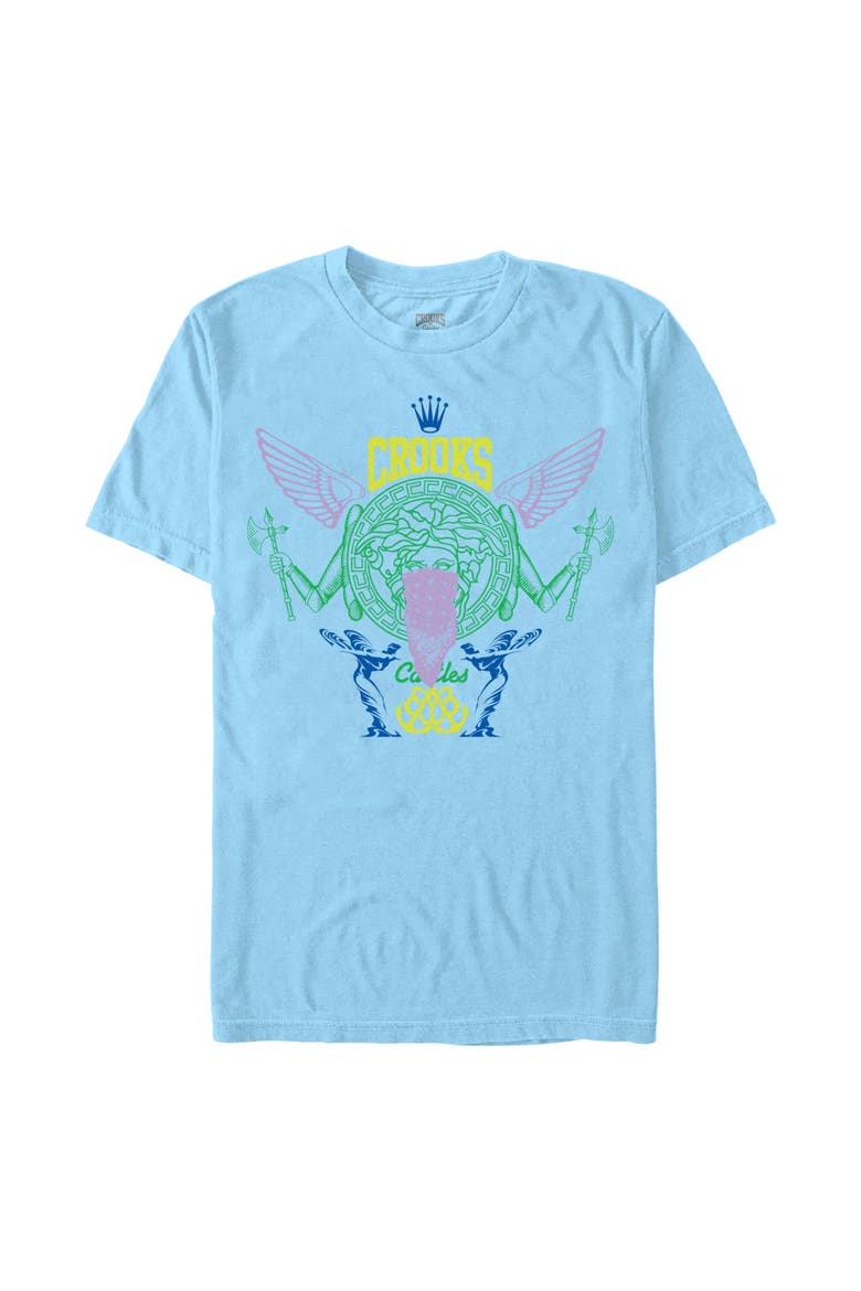 Men's Abstract Medusa Logo Graphic T-Shirt, Main, color, Light Blue