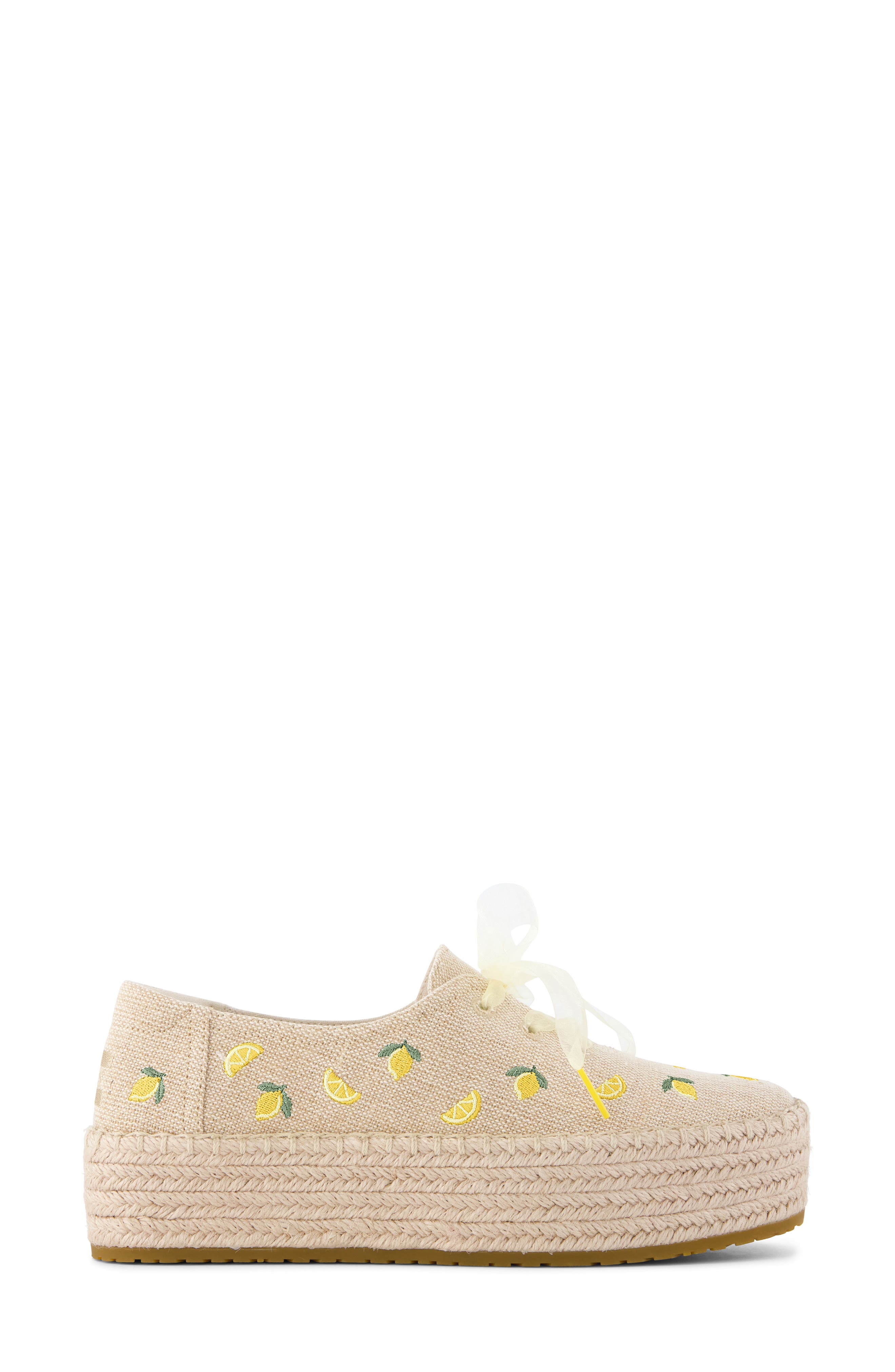 Valencia Lace-Up Platform Espadrille, Alternate, color, NATURAL LEMON PRINT