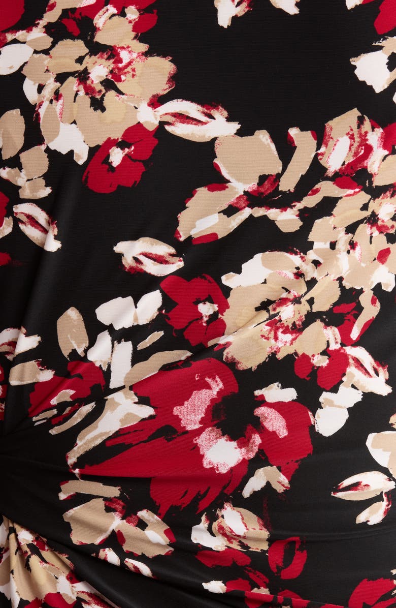 KASPER Side Tie Top, Alternate, color, Black Multi