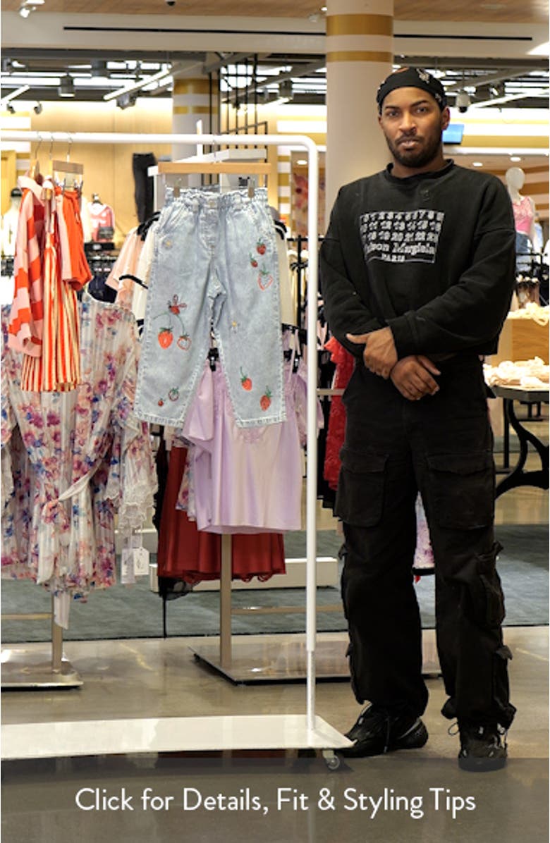 Kids' Stripe Embroidery Jeans, sales video thumbnail