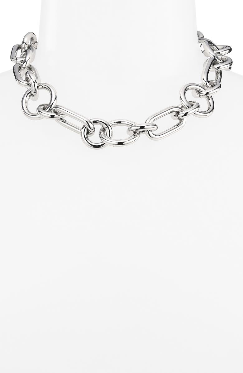 Justine Clenquet Troy Choker Necklace, Alternate, color, Palladium