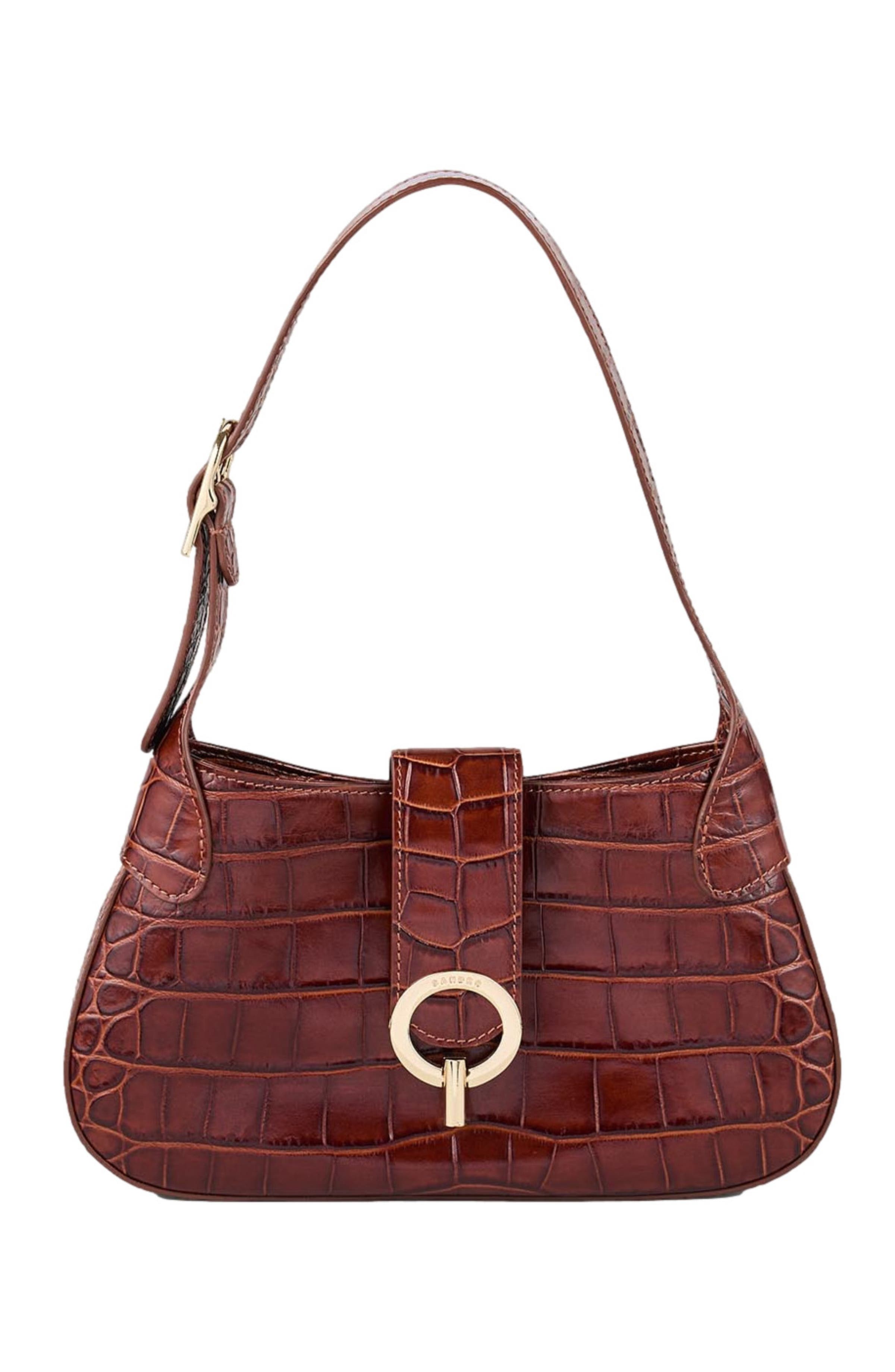 SANDRO Mock croc leather Janet bag, Main, color, 