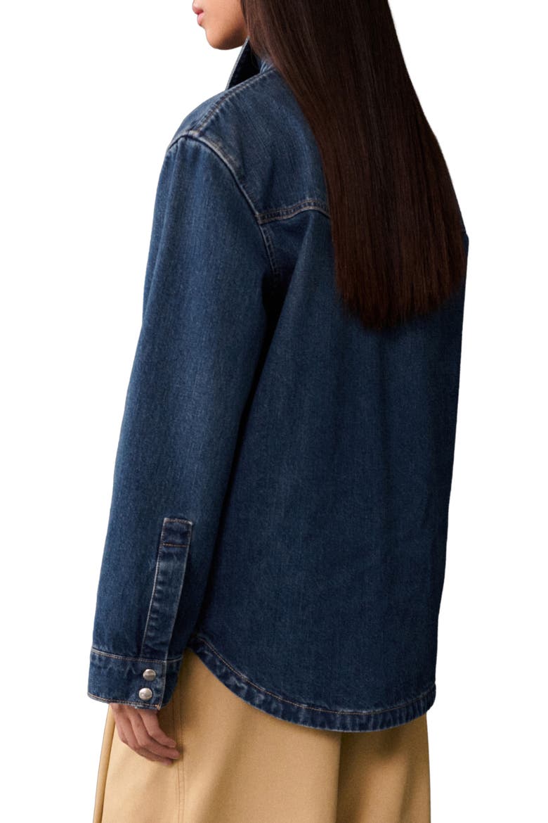 Oversize Denim Shirt, Alternate, color, DARK BLUE