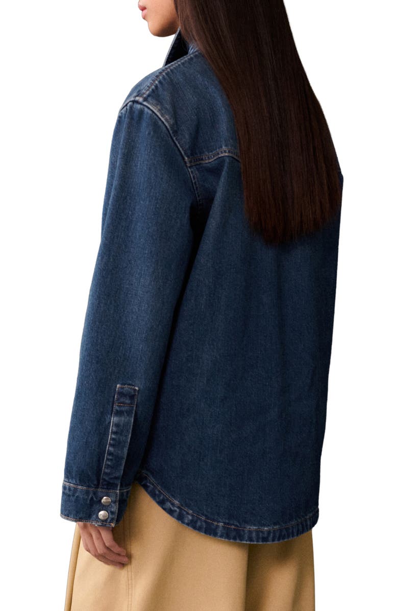 MANGO Oversize Denim Shirt, Alternate, color, 