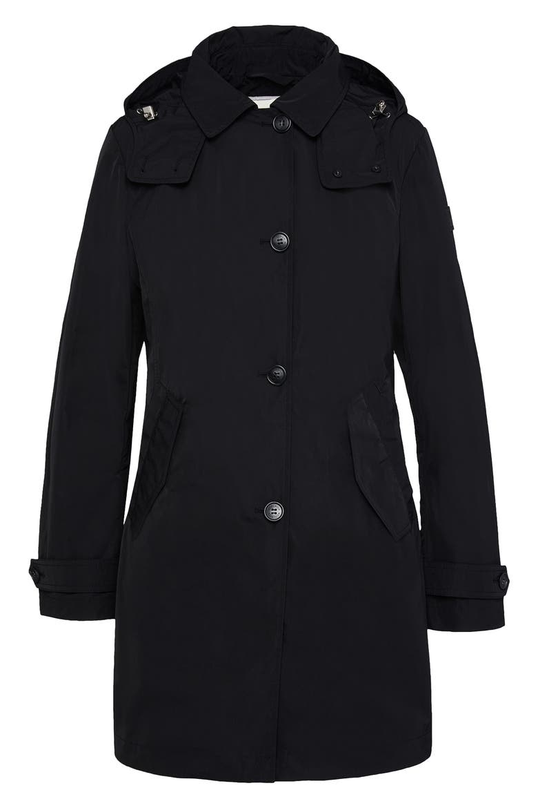 Water Repellent Raincoat, Alternate, color, BLACK