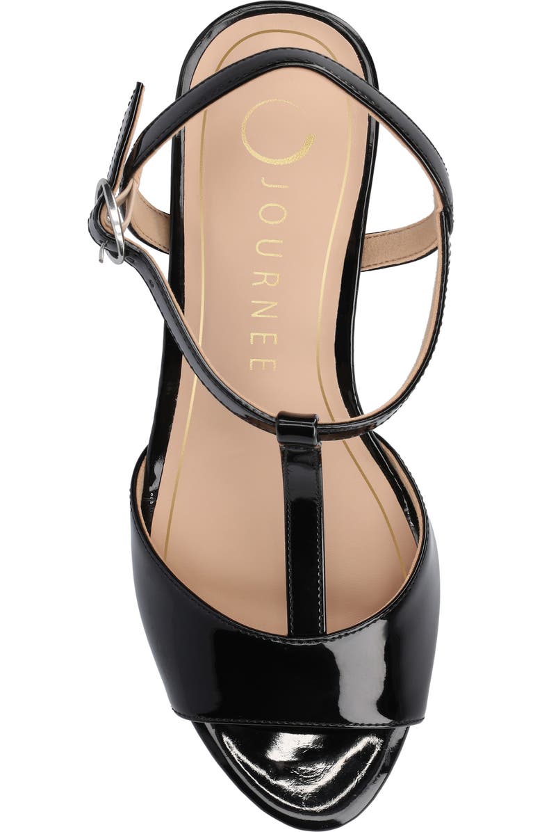 Journee Collection Lavine Slingback Flat Sandal, Alternate, color, Patent/ Black