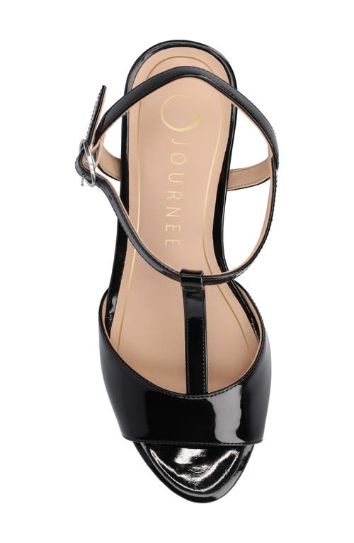 Journee Collection Lavine Slingback Flat Sandal In Patent/black