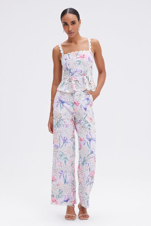 Patbo Amaryllis Embroidered Peplum Top In White