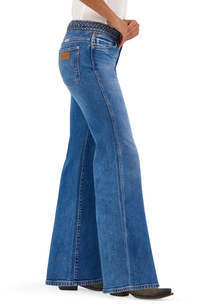 aaa♥ Mid-rise stitch flare denim Wrangler Braided Waist Flare Jeans (Women) | Nordstrom