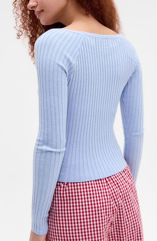 Bdg Urban Outfitters Rib Surplice Neck Sweater In Blue