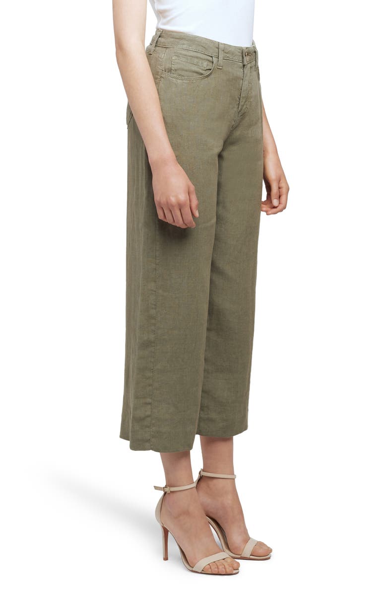 L'AGENCE Danica High Waist Wide Leg Crop Linen Pants, Alternate, color, 