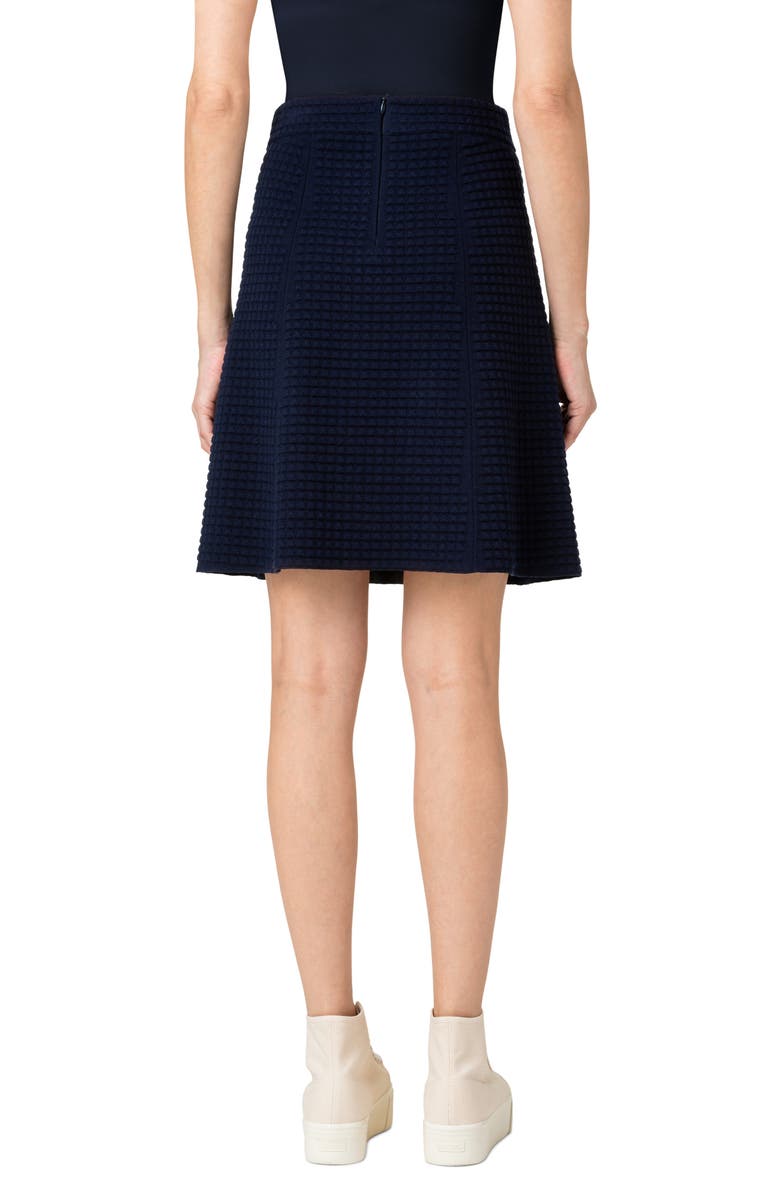 Akris Trapezoid Jacquard Wool Blend Skirt, Alternate, color, 097-Navy