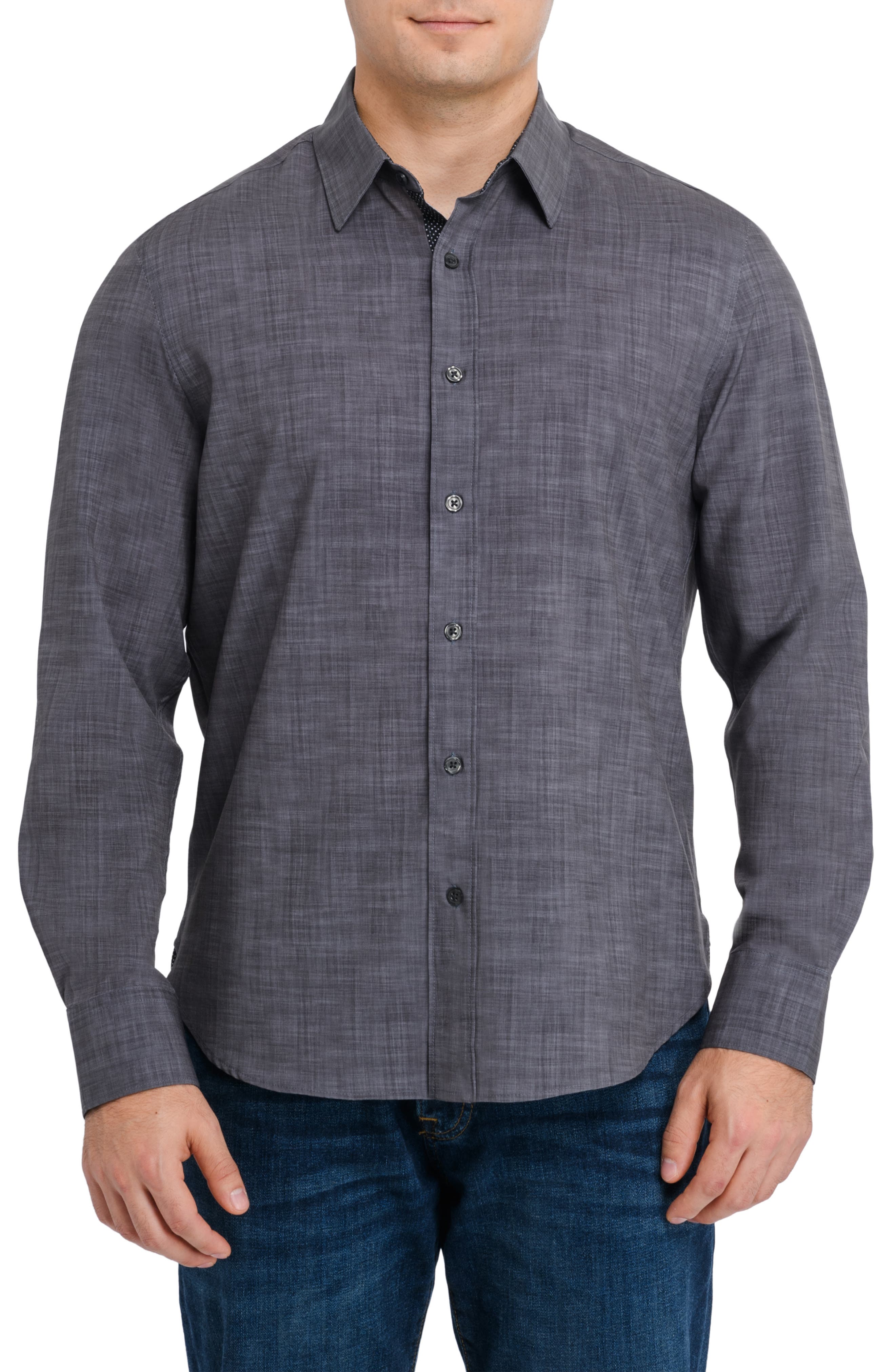 CONSTRUCT Slim Fit Stretch Chambray Button-Up Shirt