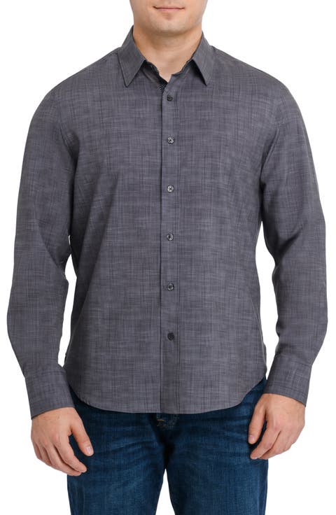 Slim Fit Stretch Chambray Button-Up Shirt
