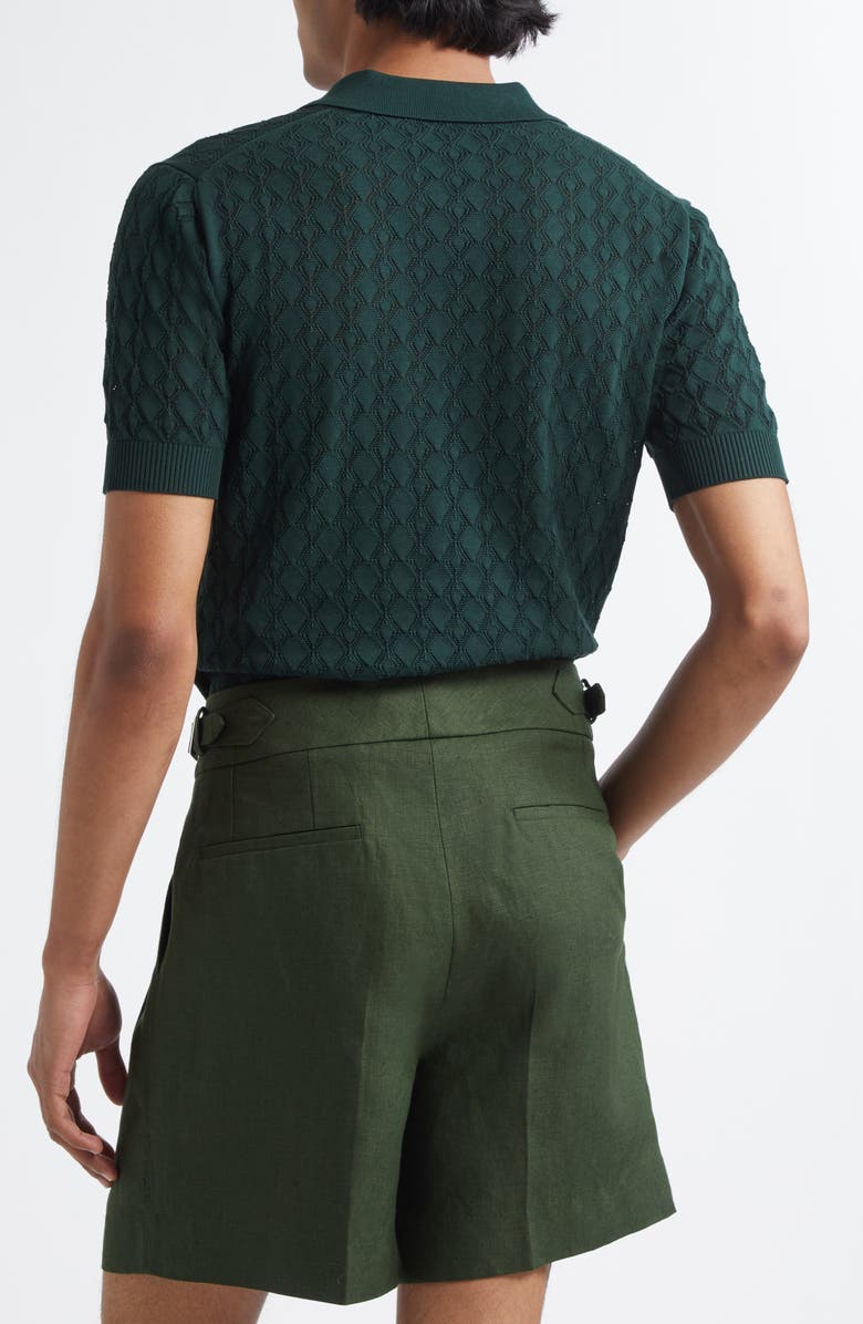 Dolce&Gabbana Openwork Polo Sweater, Alternate, color, V7312 Dark Green