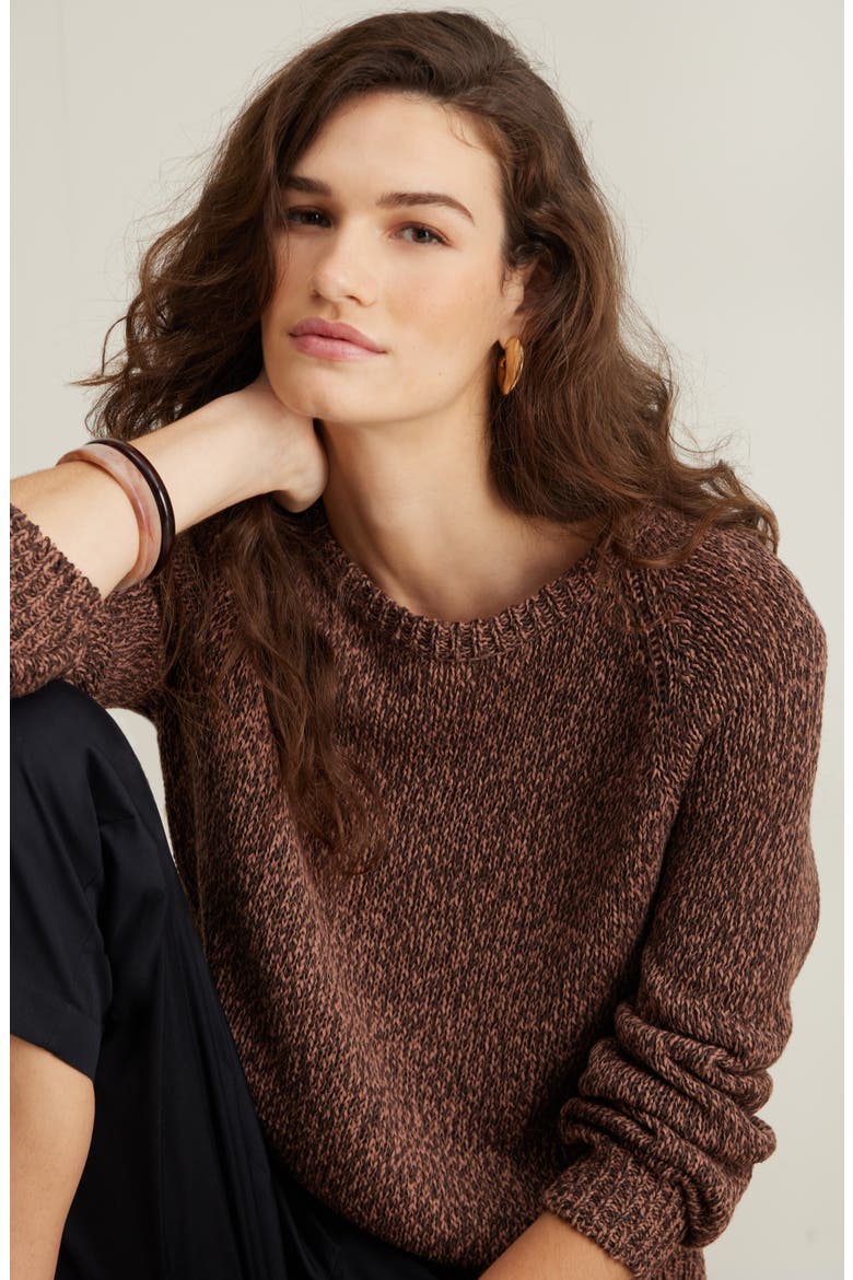 Raglan Sweater, Alternate, color, BROWN COFFEE- BROWN NUT MARL