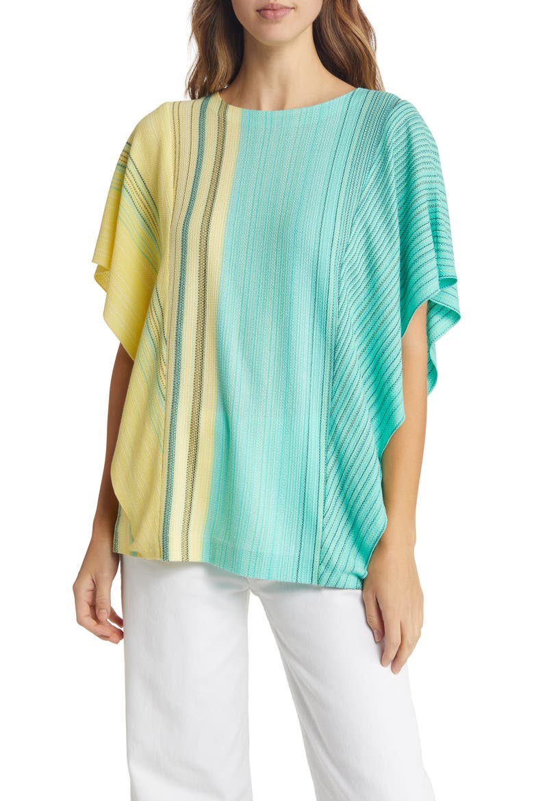 Ombré Stitch Butterfly Sleeve Knit Top, Main, color, GOLDFINCH SEASPRAY BLK WHITE