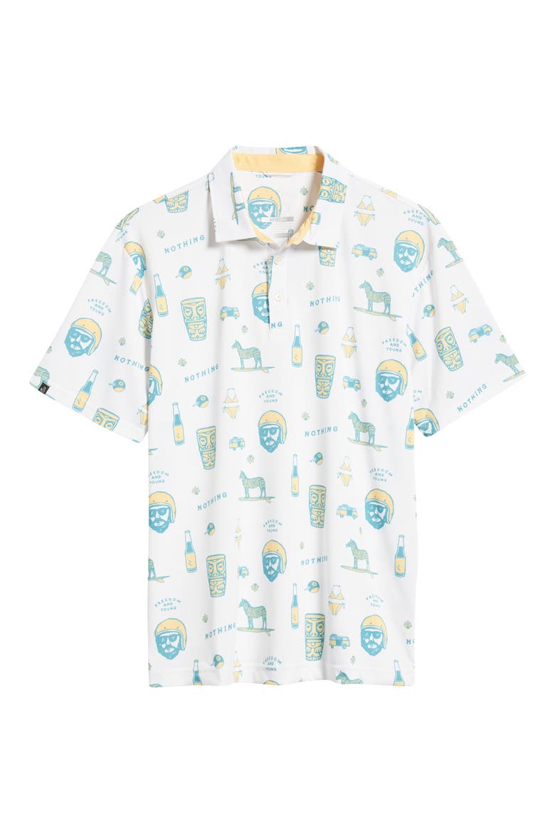 Jerry Icon Print Performance Golf Polo, Alternate, color, WHITE