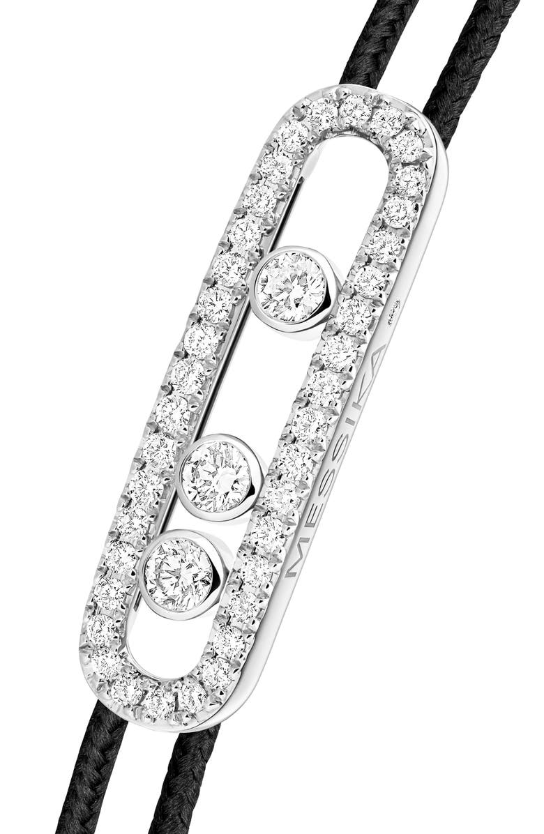 Messika Care Pavé Diamond Cord Bracelet, Alternate, color, White Gold