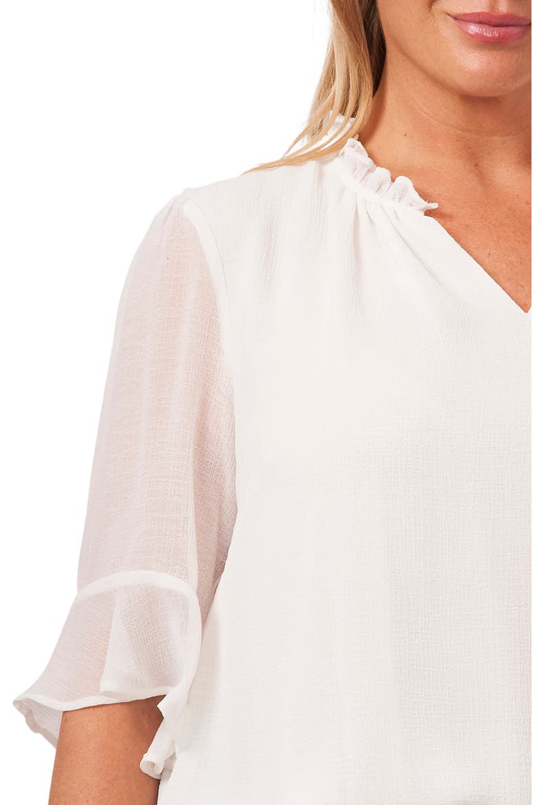 Short Sleeve V-Neck Top, Alternate, color, SOFT ECRU