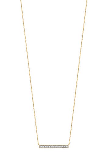 Carriere Jewelry Carrière Jewelry Diamond Bar Pendant Necklace In 14k Yellow Gold