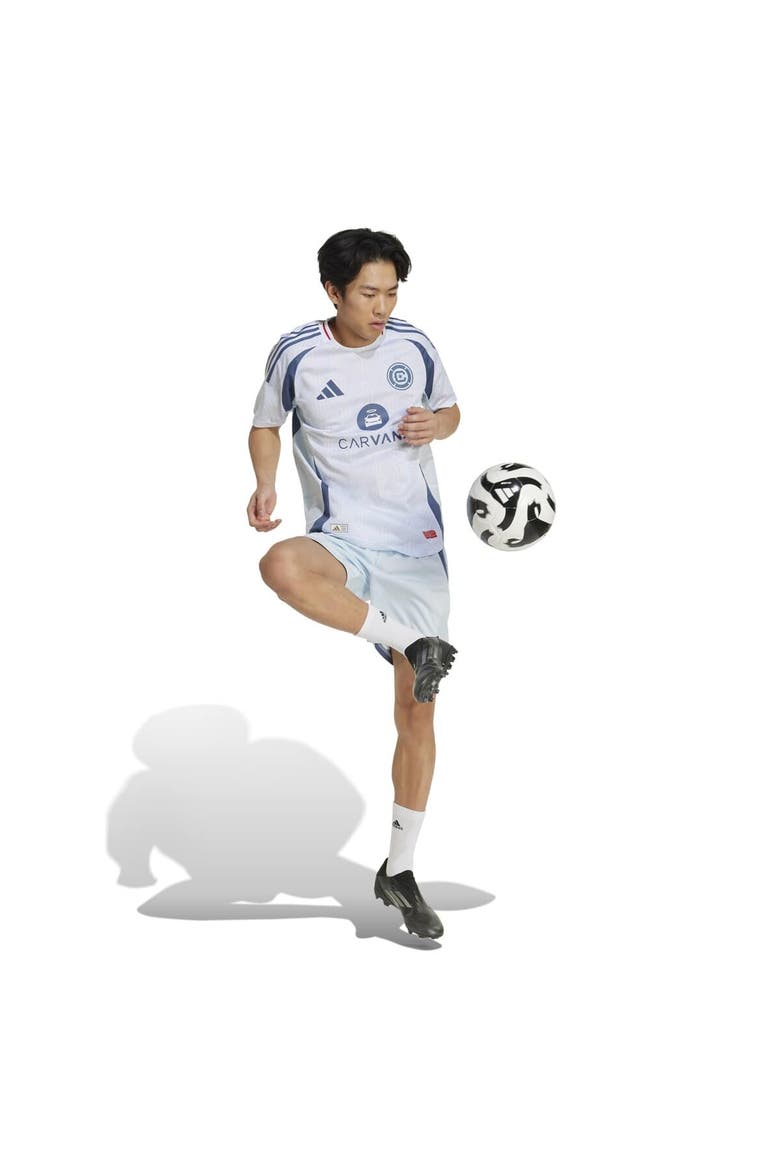 Men's adidas  Light Blue Chicago Fire Away 2025 Municipal Device Kit Authentic Shorts, Alternate, color, Light Blue