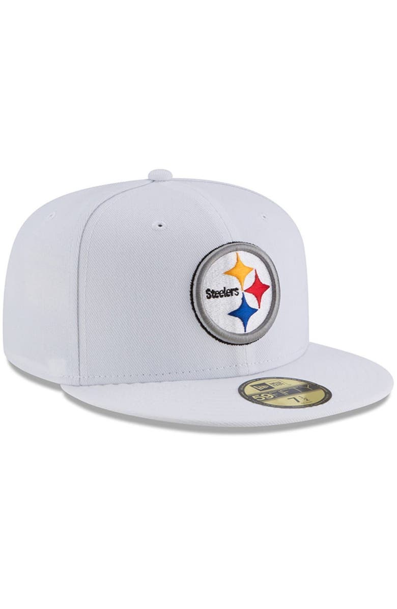 New Era Men's New Era White Pittsburgh Steelers Omaha 59FIFTY Fitted Hat, Alternate, color, White