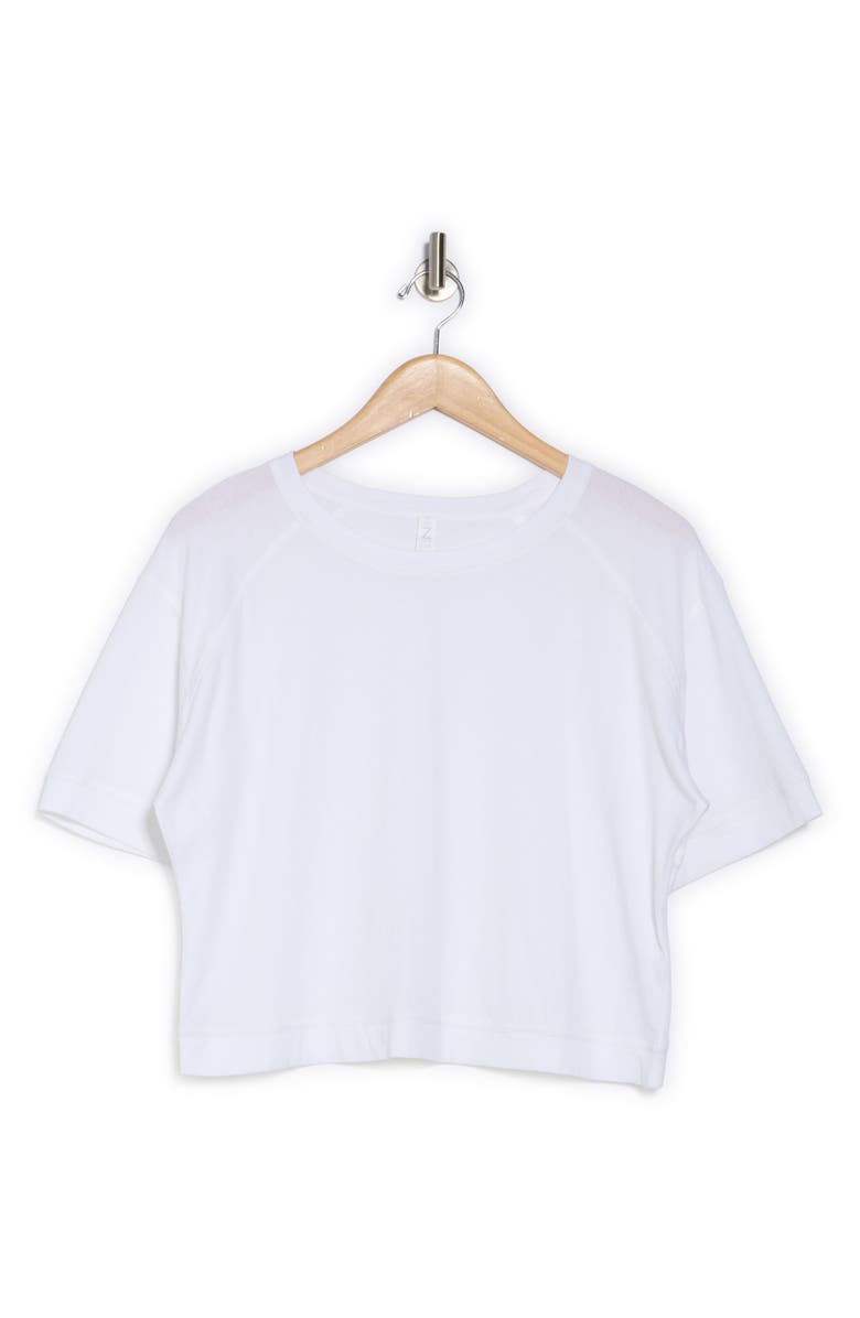Z by Zella Vintage Wash Boxy Tee, Alternate, color, White
