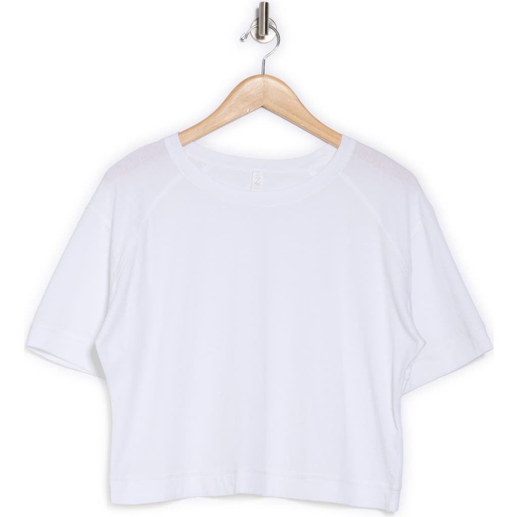 Z By Zella Vintage Wash Boxy Tee In White