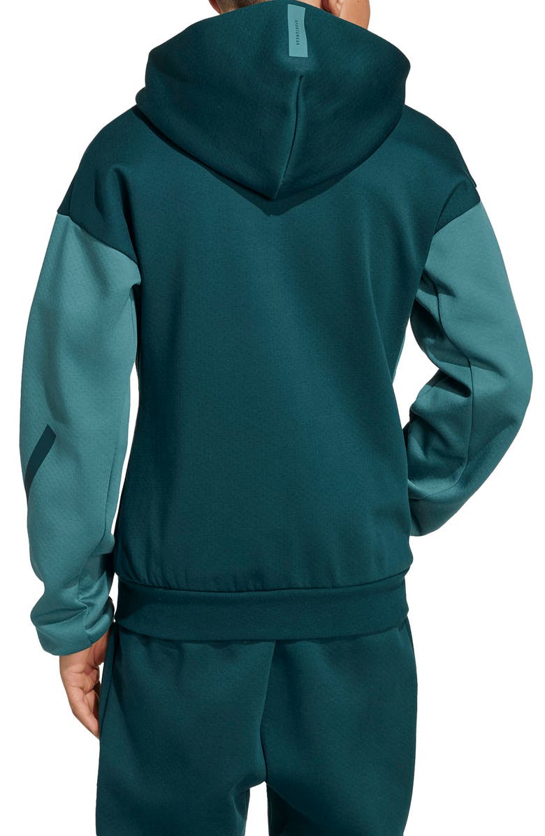 adidas Originals Kids' ZNE Zip Hoodie, Alternate, color, Aurora Ivy/ Preloved Teal