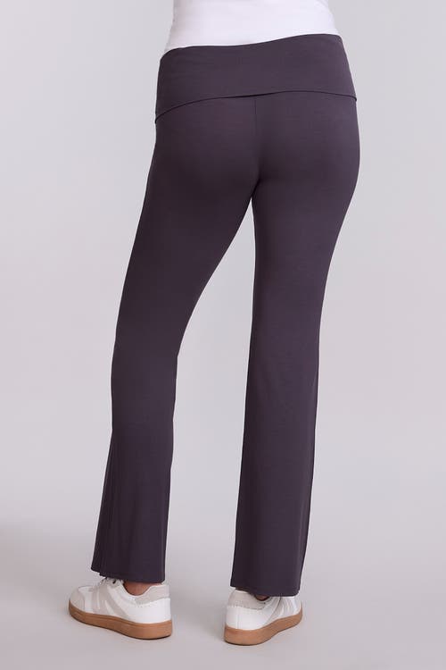 Motherhood Maternity Roll Over Waistband Flare Legging In Black