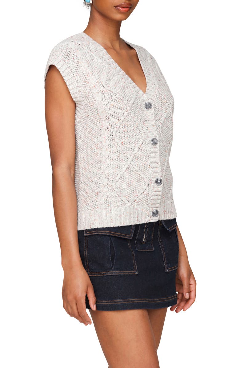 Avec Les Filles Cable Stitch Vest, Alternate, color, Grey Donagal