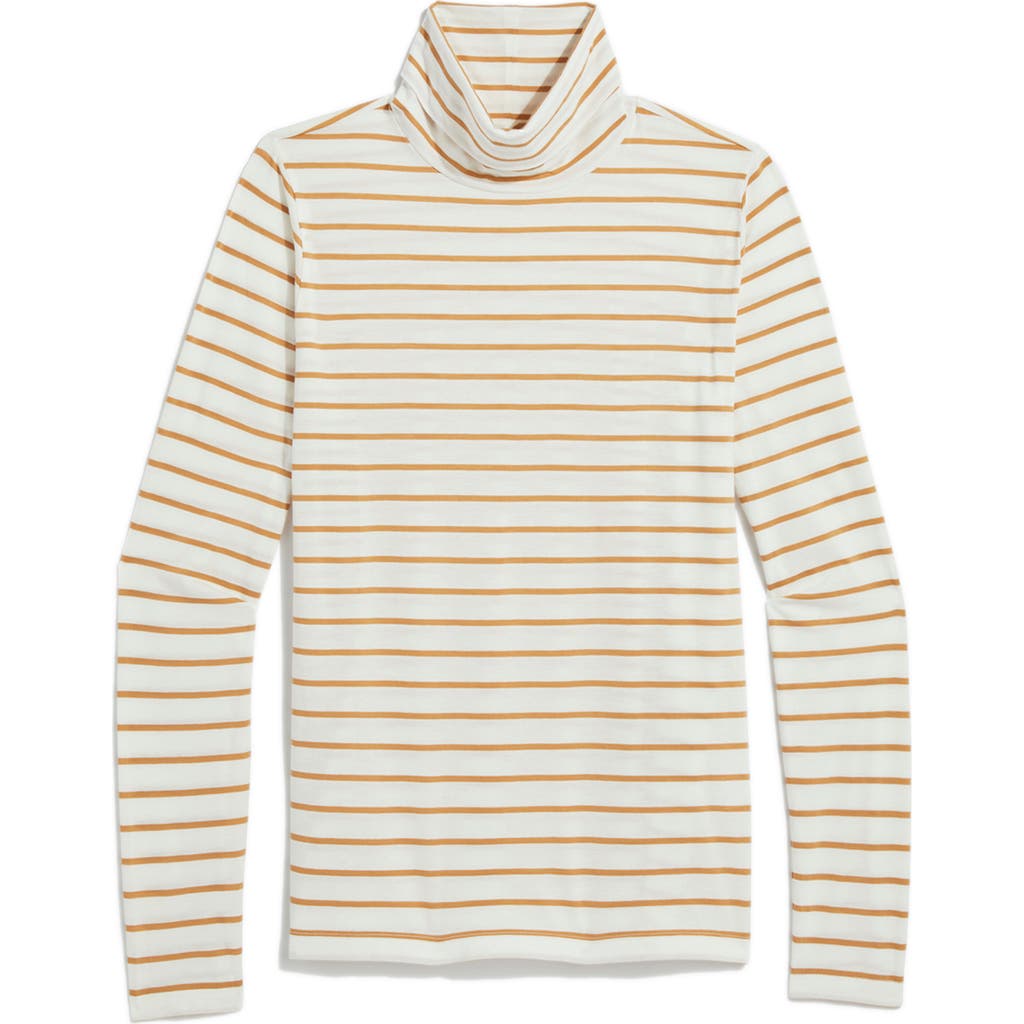 Vineyard Vines Stripe Cotton Turtleneck In Neutral